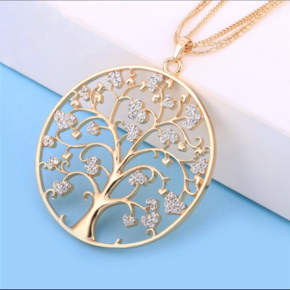 Gold Tree of Life Pendant Necklace - large size